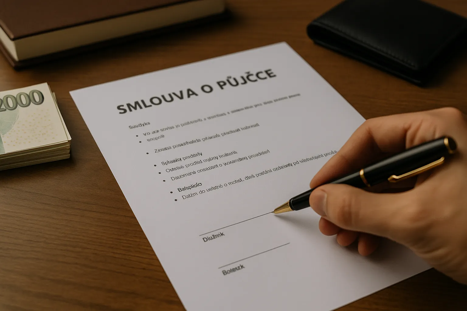 Smlouva o půjčce – jak ji napsat a co musí obsahovat